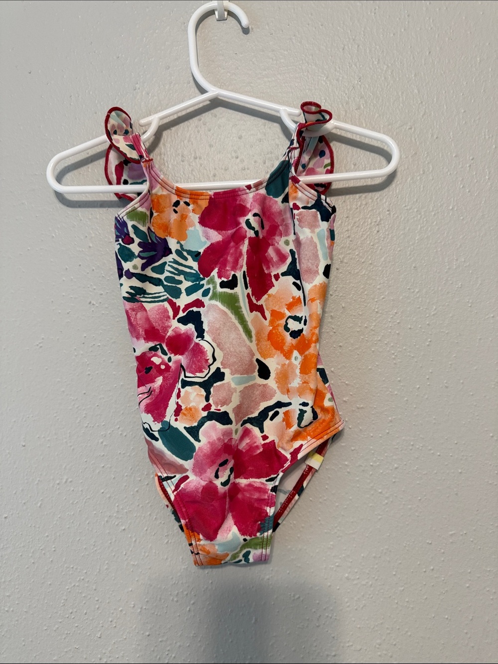 summersalt Girls Floral One-Piece Swimsuit in Pink, Orange & Green